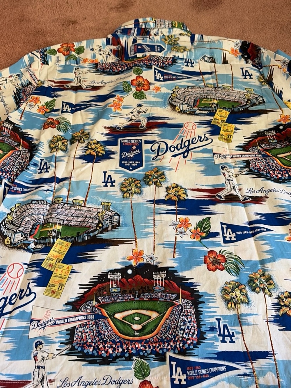 reyn spooner Aloha Baseball  Los Angeles Dodgers Shirt men’s XL world champions